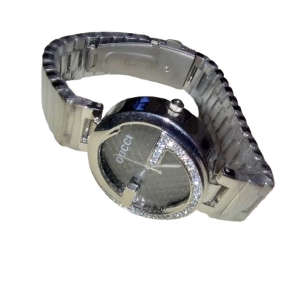 Women's Gucci Watch, Black Bezel, Stones Around Face, Stainless Steel, #1699 #10 - Picture 6 of 16